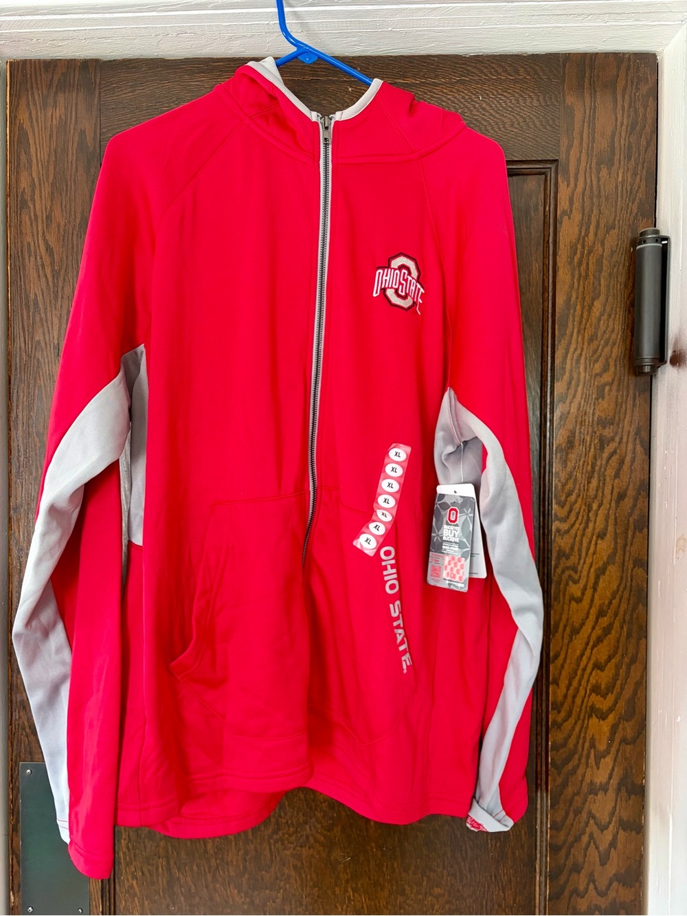 Colosseum Ohio State Red and Gray Full-Zip Hooded Jacket